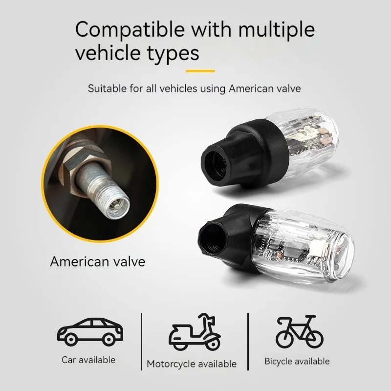 LED Car Motorcycle Air Nozzle Decorative Light Colorful Vibration Sensor USB Charging Auto Wheel Tire Valve Cap Hub Ambient Lamp