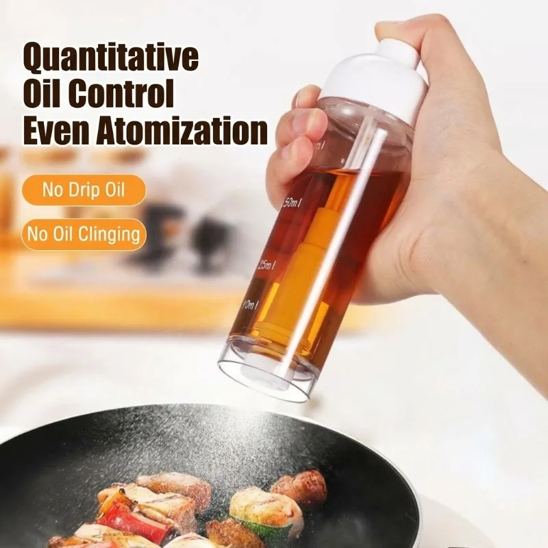 Down Spray Oil Spray Bottle with Base Transparent Measuring Oil Mister Dispenser  Press Type Oil Sprayer for Air Fryer  Cooking