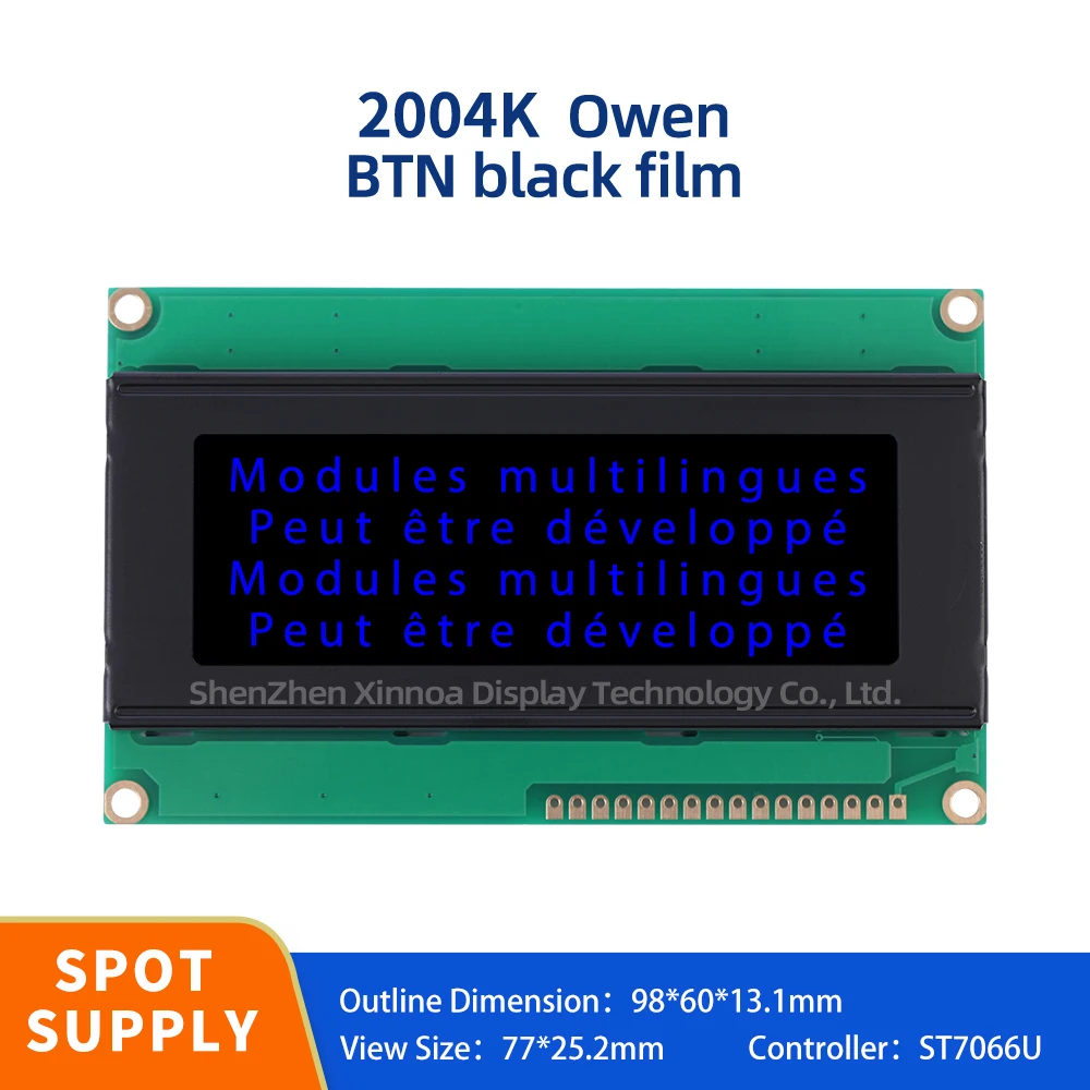 

Three Chip LCD Display Monitor IIC/I2C Interface Adapter Board BTN Black Film Blue Letters European 2004K LCD Font Screen