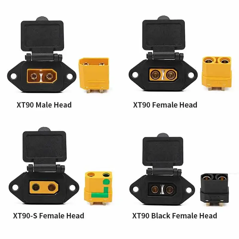 XT90 Female Male Plug Fixed Bracket Waterproof T-shaped Power Connector Socket Spring Cover XT90-S Terminal Brackets Screw Fix