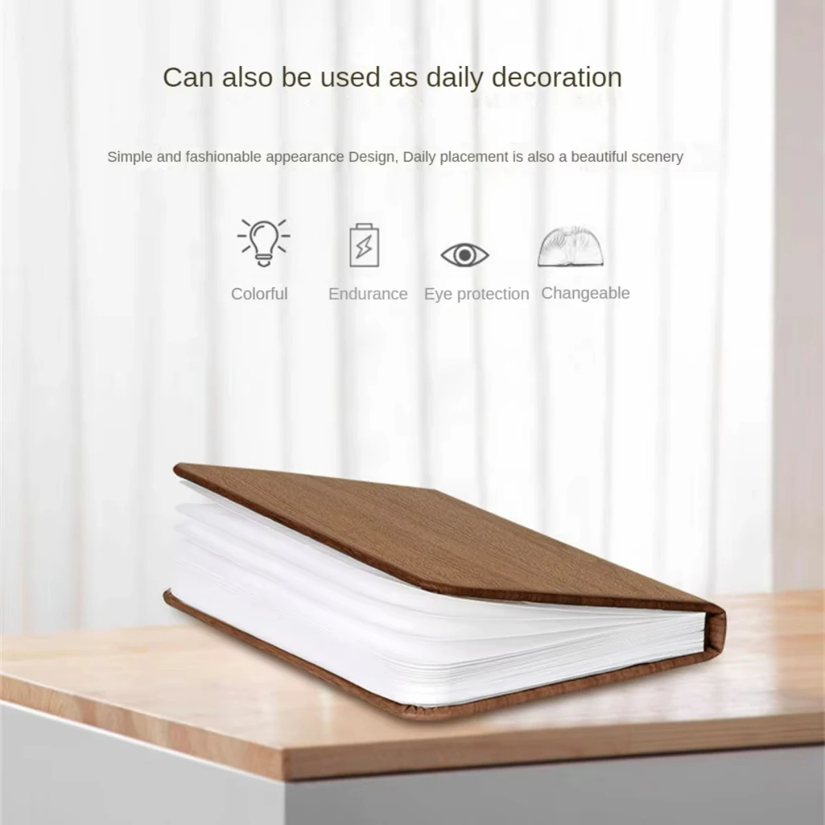 Portable 3 Colors 3D   Book Night Light Wooden 5V USB Rechargeable  Foldable Desk Table Lamp  Decoration