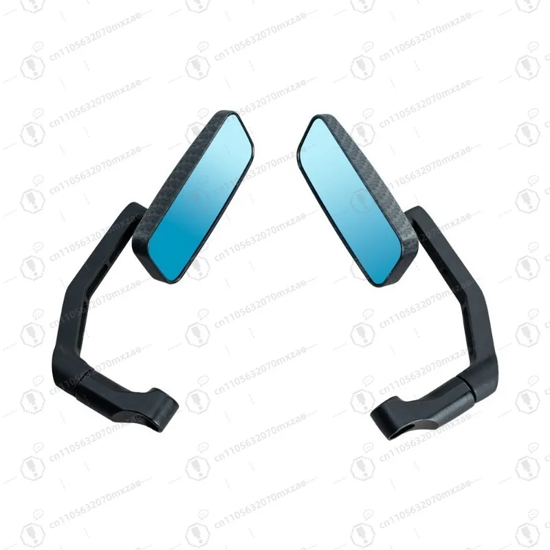 مرآة دراجة نارية من الألومنيوم بالكامل من الزجاج الأزرق المربع المنحني على شكل ثعبان مرآة الرؤية الخلفية ملحقات الدراجة النارية