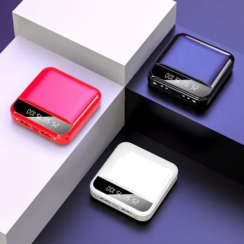 باور بانك صغير 20000/10000 مللي أمبير في الساعة شحن شاشة ديجيتال كابل مدمج إضاءة LED بنك طاقة محمول لهاتف آيفون وسامسونج وشاومي #4