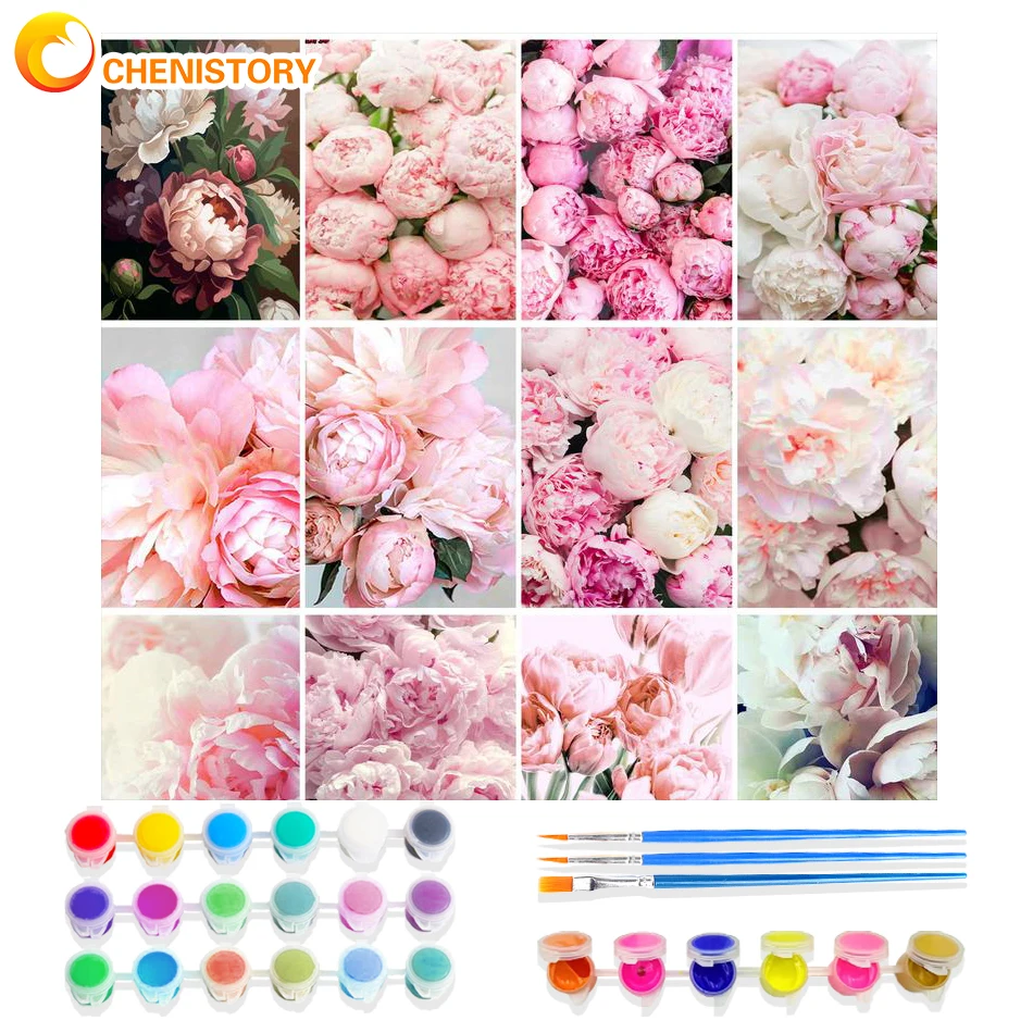 

CHENISTORY Scenery Flower Paint By Numbers Kit Acrylic Paints 40*50 Paiting By Numbers Wall Picture Crafts For Adults Handiwork