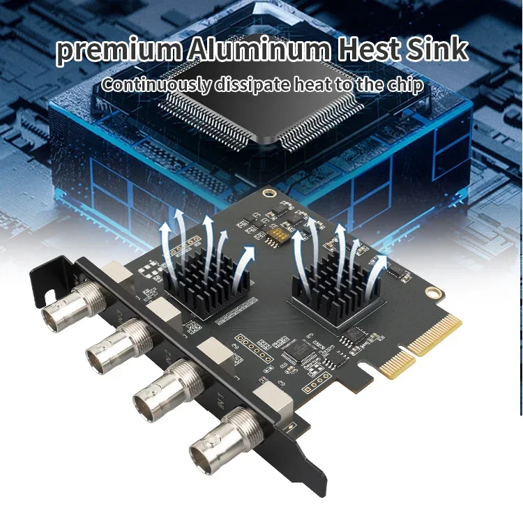 2025 4 Channel PCIE Capture card SDI Video card OEM 1080P 60FPS Capture Card for Meeting Live Broadcast Streaming