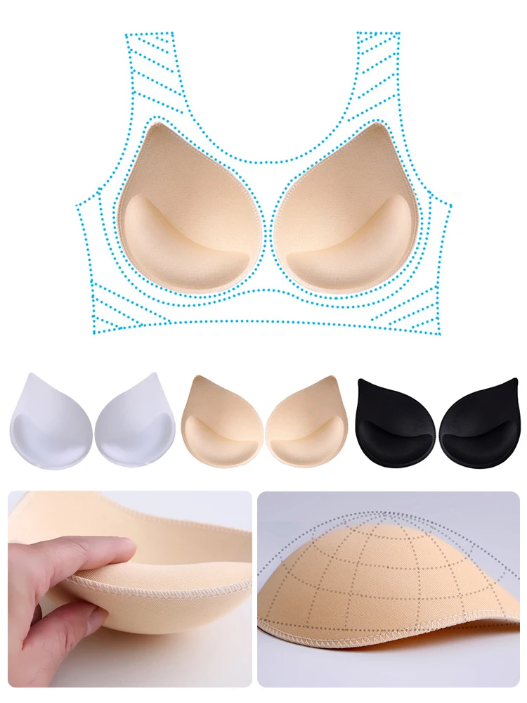 

3D Swimsuit Padding Push Up Bra Pads Inserts Women Sponge Padded Bra Pad Lining Swimsuit Bra Insert Small Breast Lift Underwear