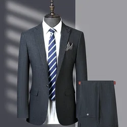 (52) Yager Striped Suit Jacket Men's Fashion Trend Casual Suit