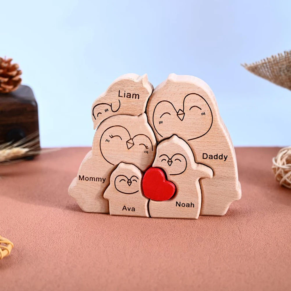 

Customized Wooden Penguin Ornaments For Home Decoration Personalized Jigsaw Puzzles Creative Christmas Gifts New Home Gifts
