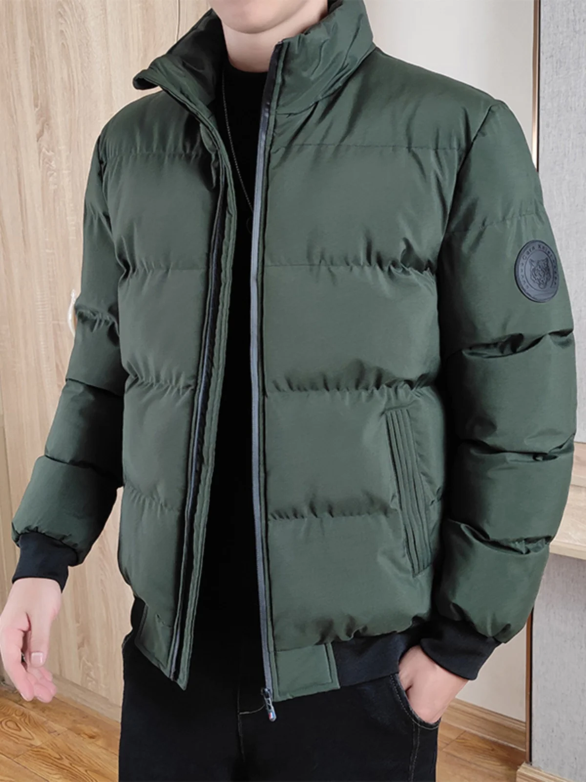 Sli Thiened Stand Collar Men's down Cotton Jaet Brand Autumn Winter Faionable Warm Coat Youth ular Outerwear