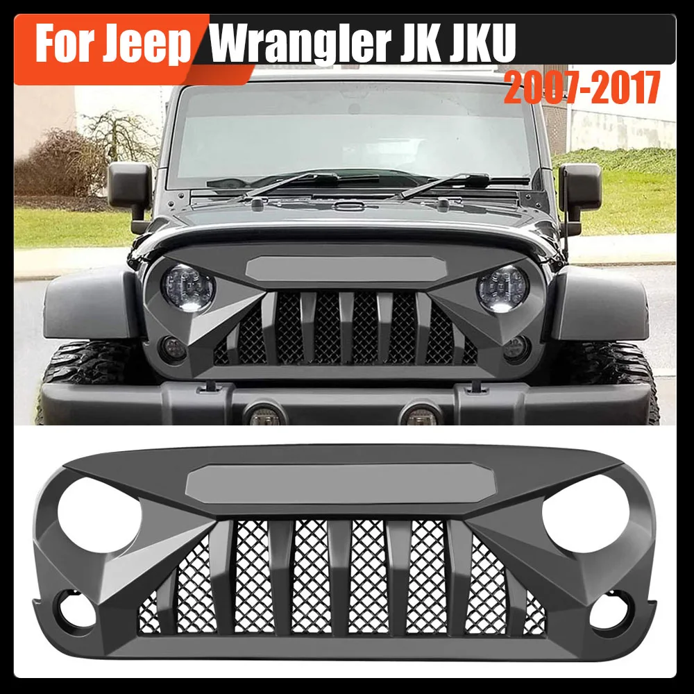 

For Jeep Wrangler JK JKU 2007-2017 Offroad Auto Accessories Modified Front Hood Bumper Grille Conversion Grille Racing Grills