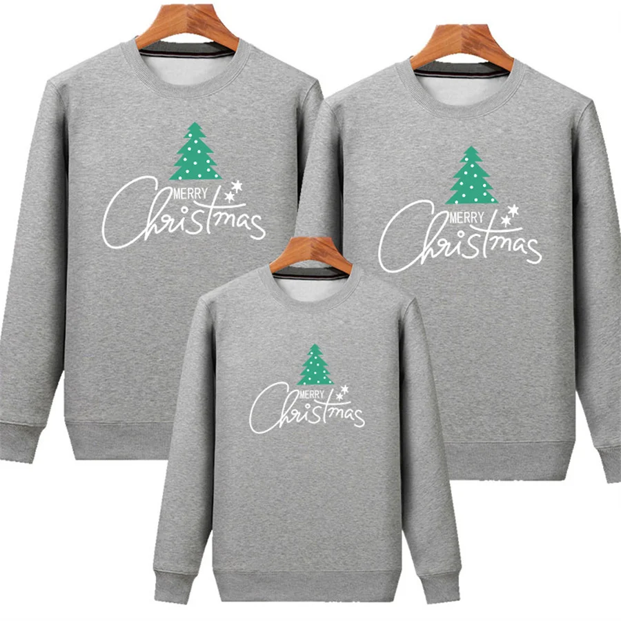 Winter Family Christmas Jersey Xmas Jumper Couple Kids Baby Santa Sweaters Mother Father Baby Matching Sweatshirt Family Look