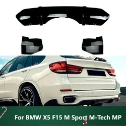 New！Rear Bumper Lip Diffuser Spoiler Side Splitter Cover ABS Gloss Black Carbon Fiber 2014 To 2018 For BMW X5 F15 M Sport M-Tech