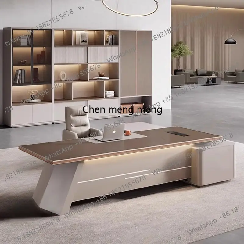 

Office furniture, light luxury boss desk, simple and modern leadership, president's manager's room desk, large class desk