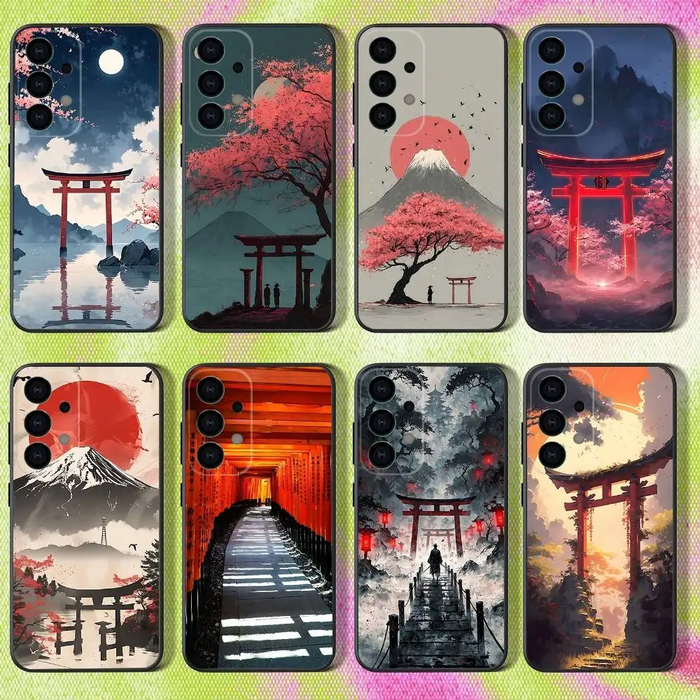 

Japanese Red Torii Gate Phone Case For Samsung S25,S24,S21,S22,S23,S30,Ultra,S20,Plus,Fe,Lite,Note,10,9,5G Black Cover