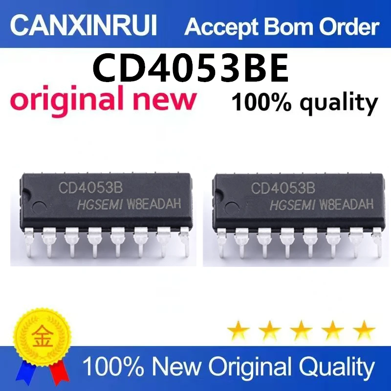 （5pcs-10pcs）Original genuine direct insertion CD4053BE PDIP-16 3-channel analog multiplexer chip