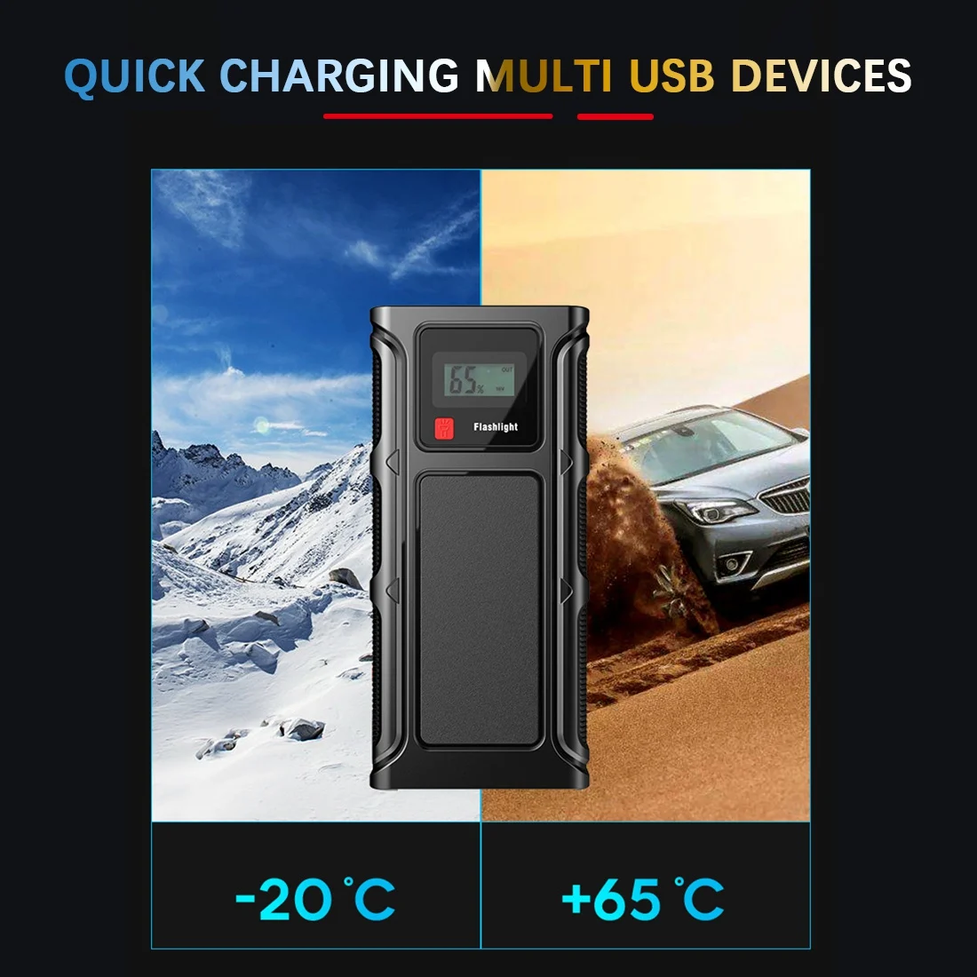 Precise 12000Mah Car Jump Starter Power Bank Car Emergency Booster Starting Device Smart Battery Clip US Plug