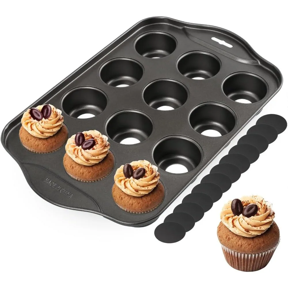 Mini-Muffin form 12 Tassen Antihaft-Mini-Cupcake-Pfanne aus Kohlenstoffs tahl Käsekuchen-Backform Backofen Mini-Torten pfanne