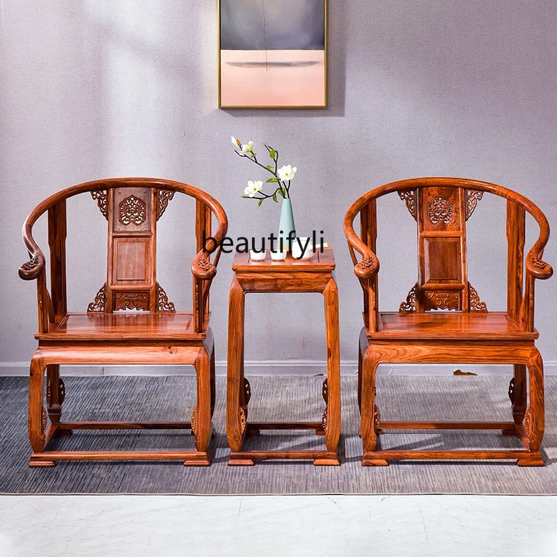 rosewood chair Chinese hedgehog red sandalwood surrounding chair solid wood master chair casual armchair