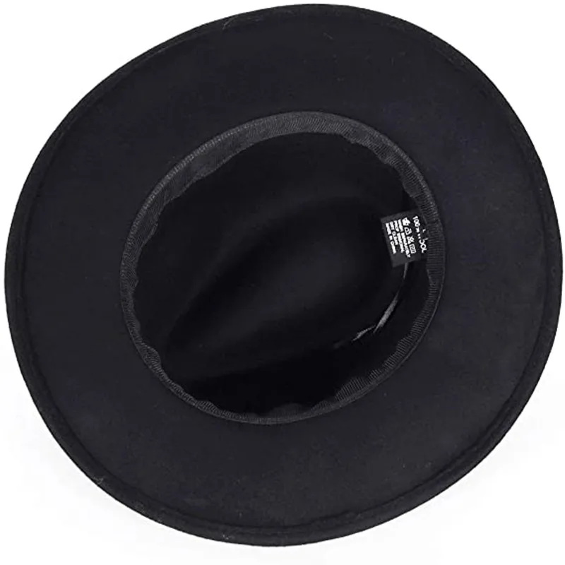 Breathable Solid Color Classic Black Elastic Fedora Hat Unisex Wool Felt Jazz Hats Elegant Men Women Wide Brim Panama Trilby Cap