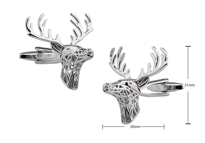 Animal Design Arts Deer Cufflinks For Men Quality Copper Material Silver Color Cuff Links Wholesale&retail