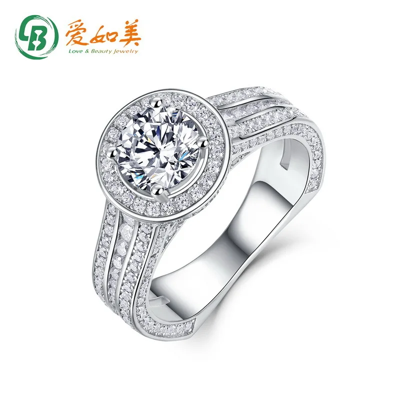 

18K Gold PT950 Platinum Silver Plated 7-layer Gold Micro Inlaid Zircon Handmade Four Claw Moissanite Diamond Women's Ring