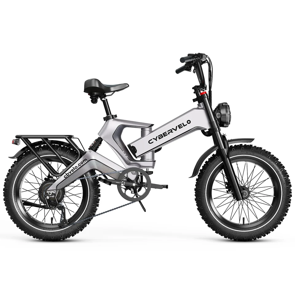 Cybervelo 3000W/2000W Peak Folding Fat Tire Electric Bike for Adults 48V 40Ah Removable Waterproof Battery 30+MPH 150 Miles All Terrain Off Road Commute E-Bicycle EK6 Max and EK6 2.0 image 3