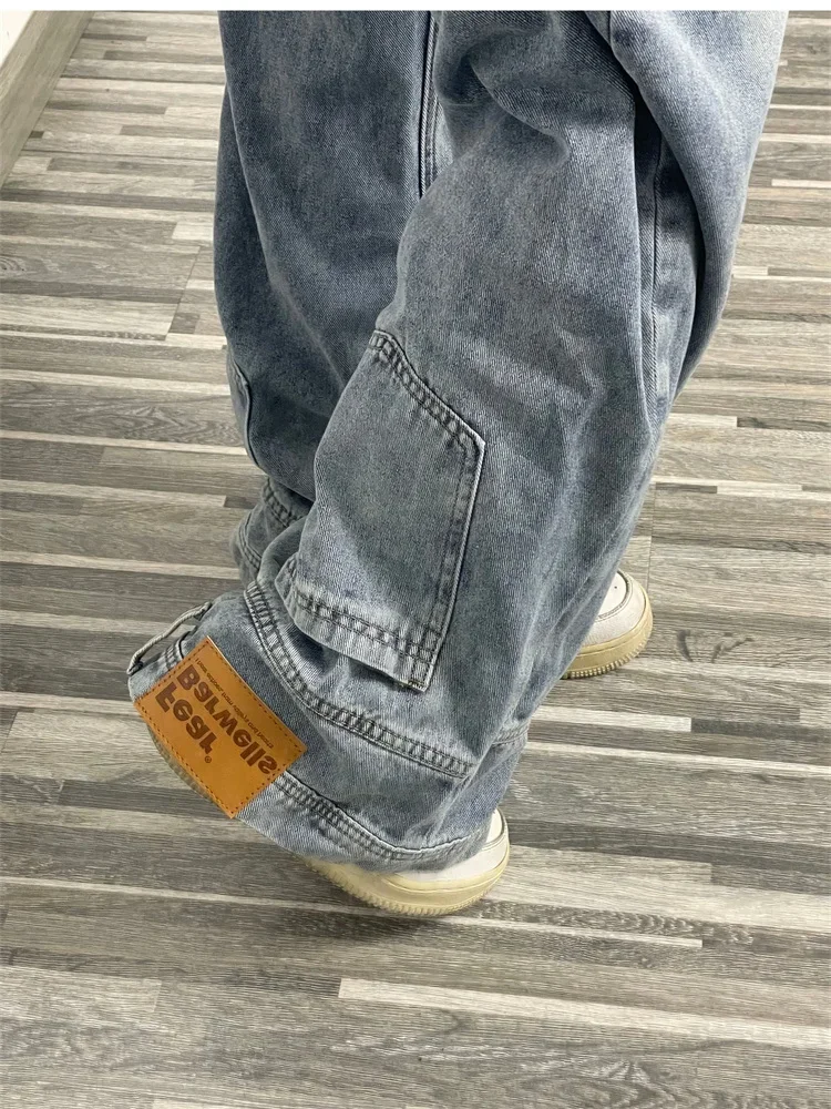 Casual jeans reversible pants ins fashion American retro Y2K loose high waist jeans women street clothing loose trousers pants - Image 5