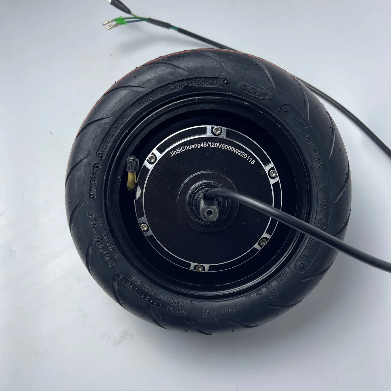 10 Inch 48V/120V 5000W DC Brushless Hub Motor Scooter Motor Electric Vehicle Motor with Vacuum Tire