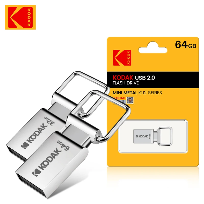 100% Original KODAK K112 Super Mini Metal USB Flash Drive 64GB 32GB USB2.0 Flash Disk Flash Pendrive Memory Stick Pen Drive