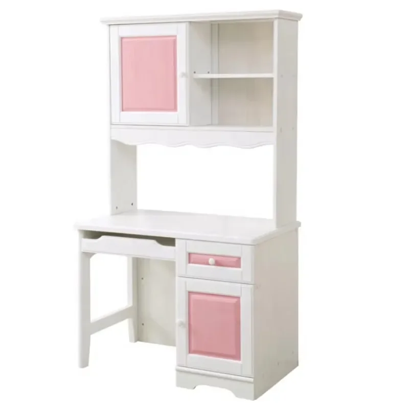 Children Kids Study Table And Chair Set Solid Wood   With Bookshelf Girls Bedroom Furniture Sets