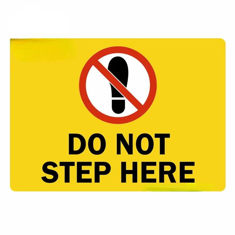 Warning Sign Do Not Step Here Sign Graphics Motorcycle Car Stickers VAN Vinyl Waterproof Decal