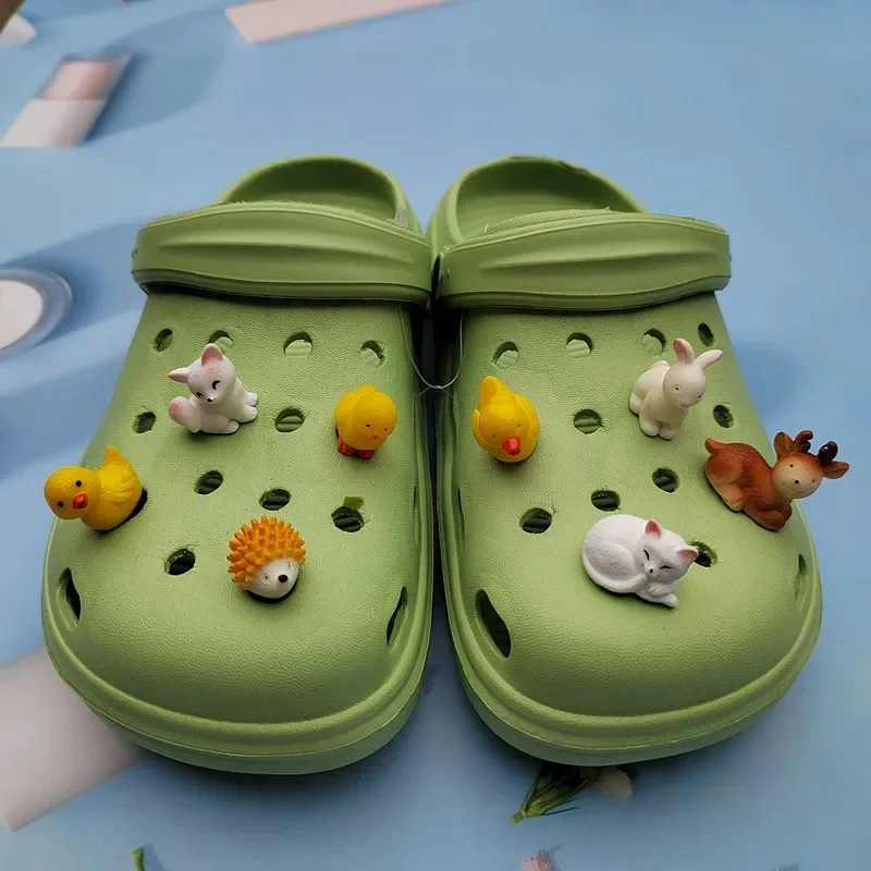 New Hot sales DIY Cute Small animals Resin Shoe Charms Decoration For Child Clogs DIY Parts Womens Slippers Shoes Accessories