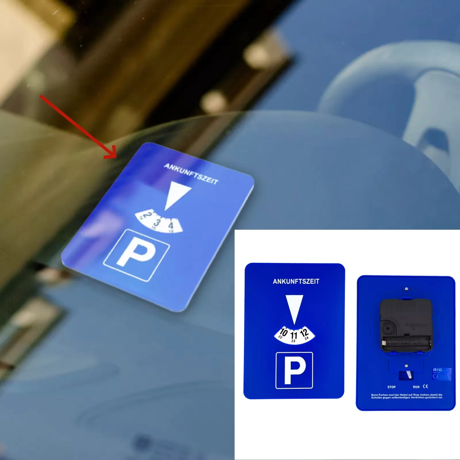 1pcs Electronic Running Parking Dial Clock With Clockwork New Parking Timer Professional Temporary Parking Card Car Accessories