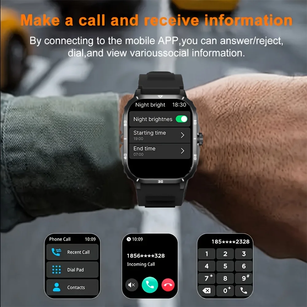 ساعة ذكية Ungrade مع إجابة مكالمات لاسلكية LED، أوضاع رياضية متعددة، عرض الطقس، هدية للتحكم بالموسيقى