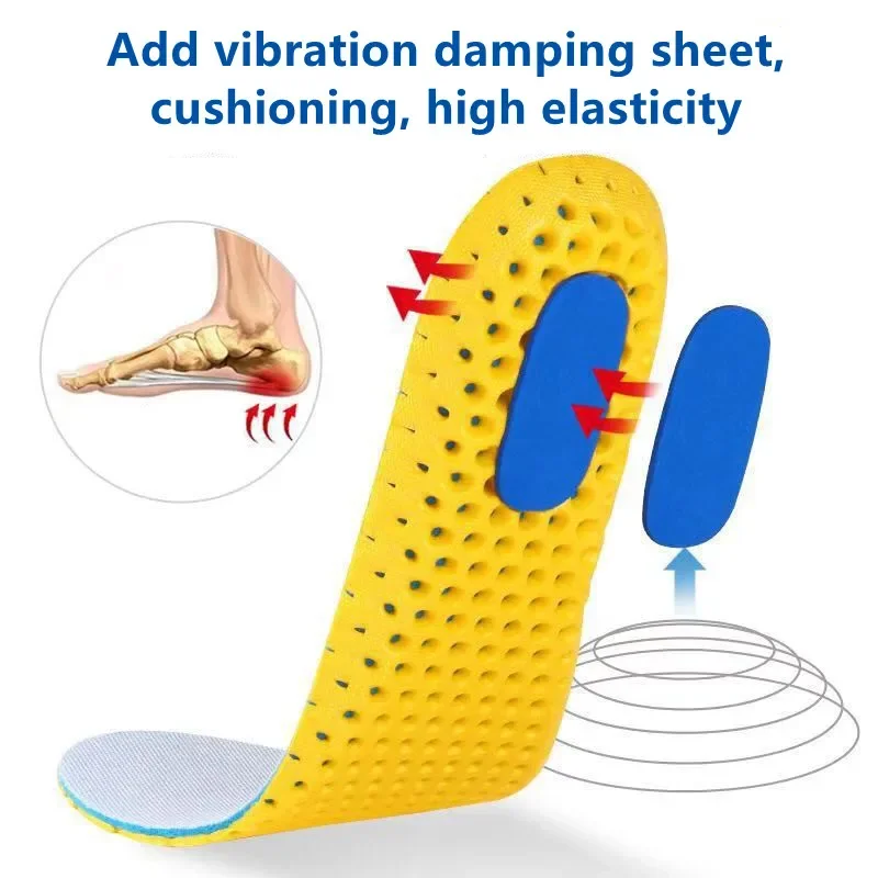 1 Pair Memory Foam Insoles for Shoes Sole Mesh HI-POLY Deodorant Breathable Cushion Running Insoles Man Women Orthopedic Pad