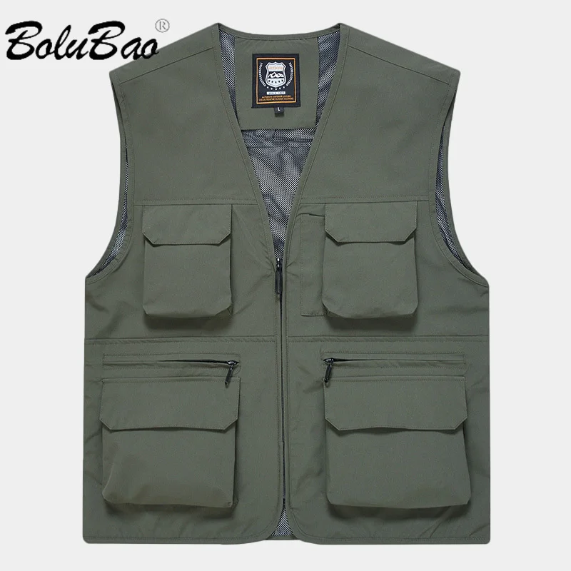 

BOLUBAO 2024 Outdoor Casual Vest For Men Multi-Pocket Breathable Coat High Quality Design Hot Street Wear Casual Vest For Men