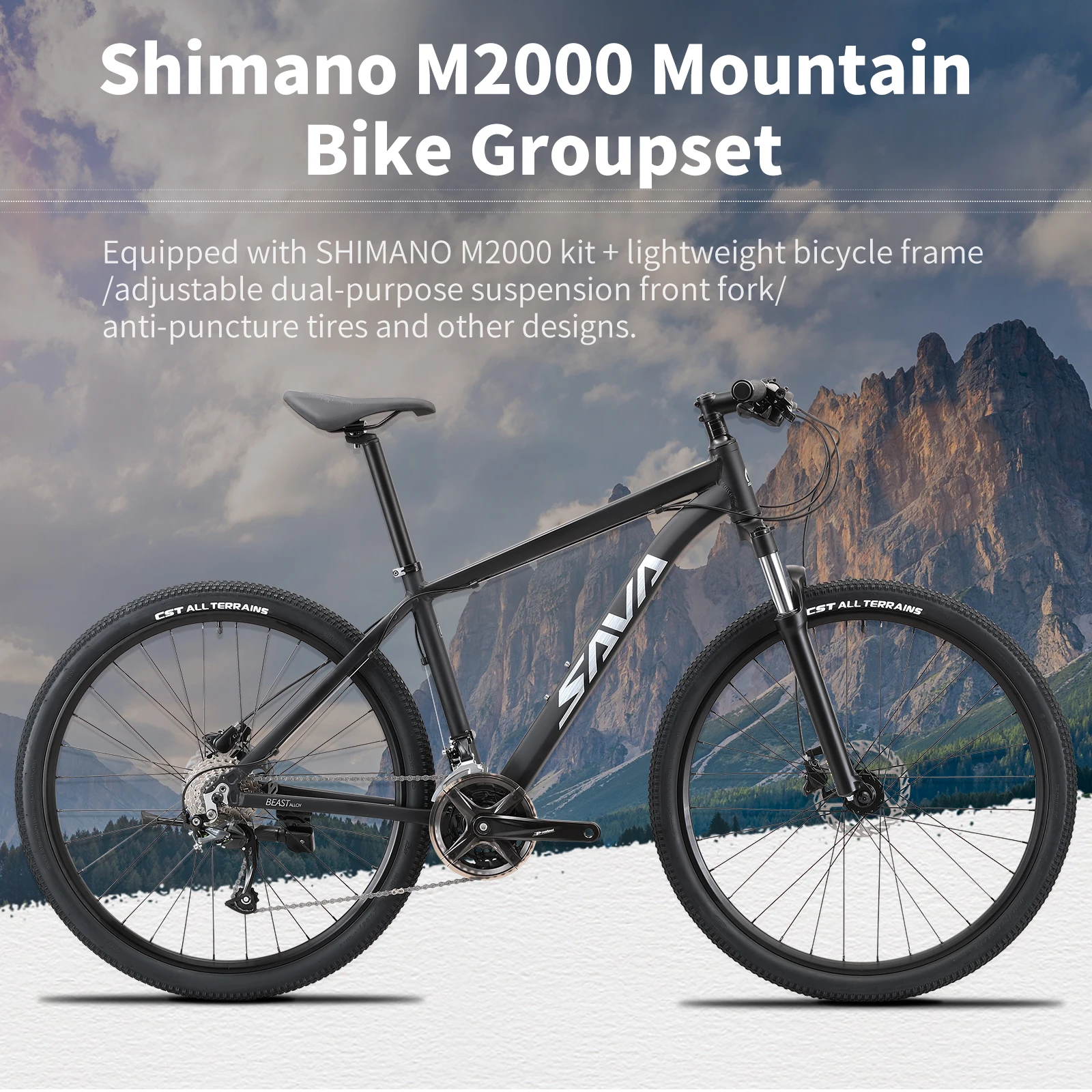 SAVA-M2000 Aluminum Alloy Mountain Bike, 29/27.5 Inch Carbon Fiber Frame, 3*9 Speed Adult Racing Bike, MTB Bike