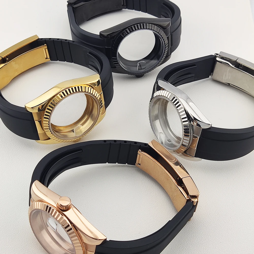 caja-de-reloj-nh35-de-36mm-cristal-de-zafiro-para-movimiento-nh35-nh36-resistente-al-agua-esfera-de-285mm-correa-de-goma-piezas-de-reloj