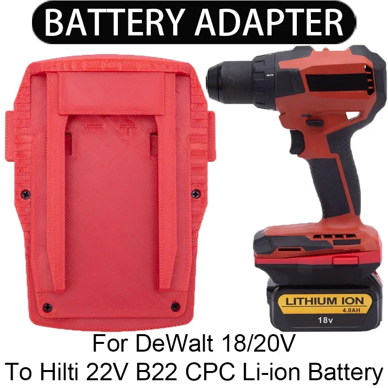 

Battery Adapter/Converter for Hilti 22V B22 CPC Li-ion tools to DeWalt 18/20V Li-ion Battery Adapter Power Tool Accessories