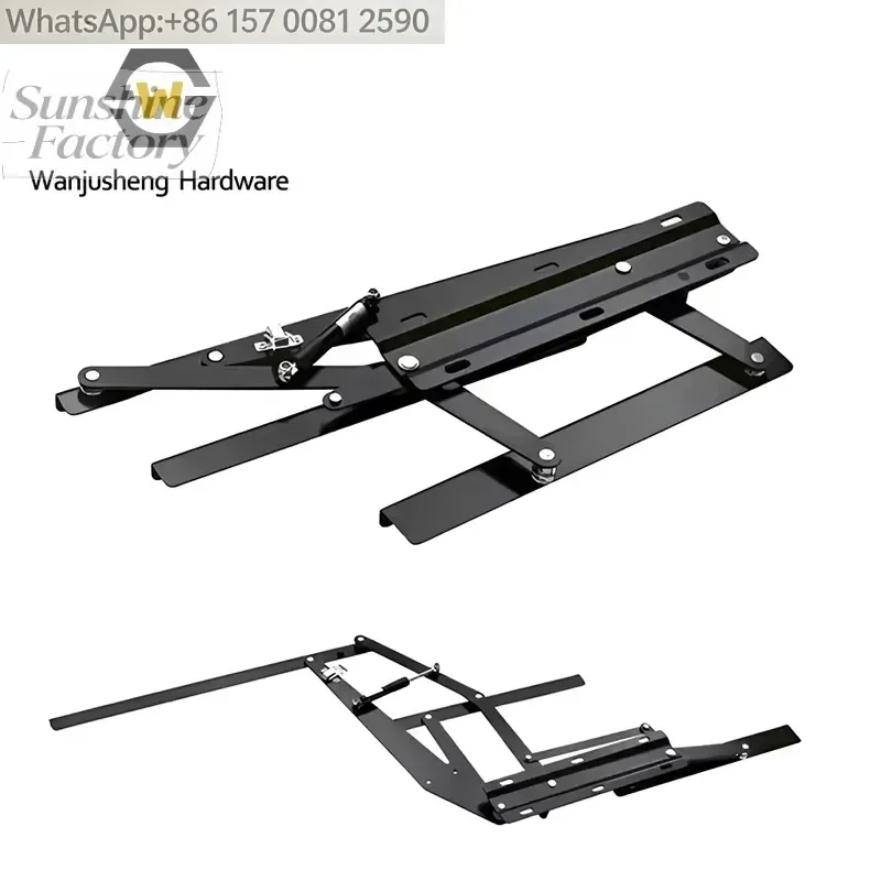 Split Three-fold Adjustable Heavy-duty Metal Sofa Bed Hinge for Furniture Sofas Functional Storage Cabinet & Bed Box Hinge