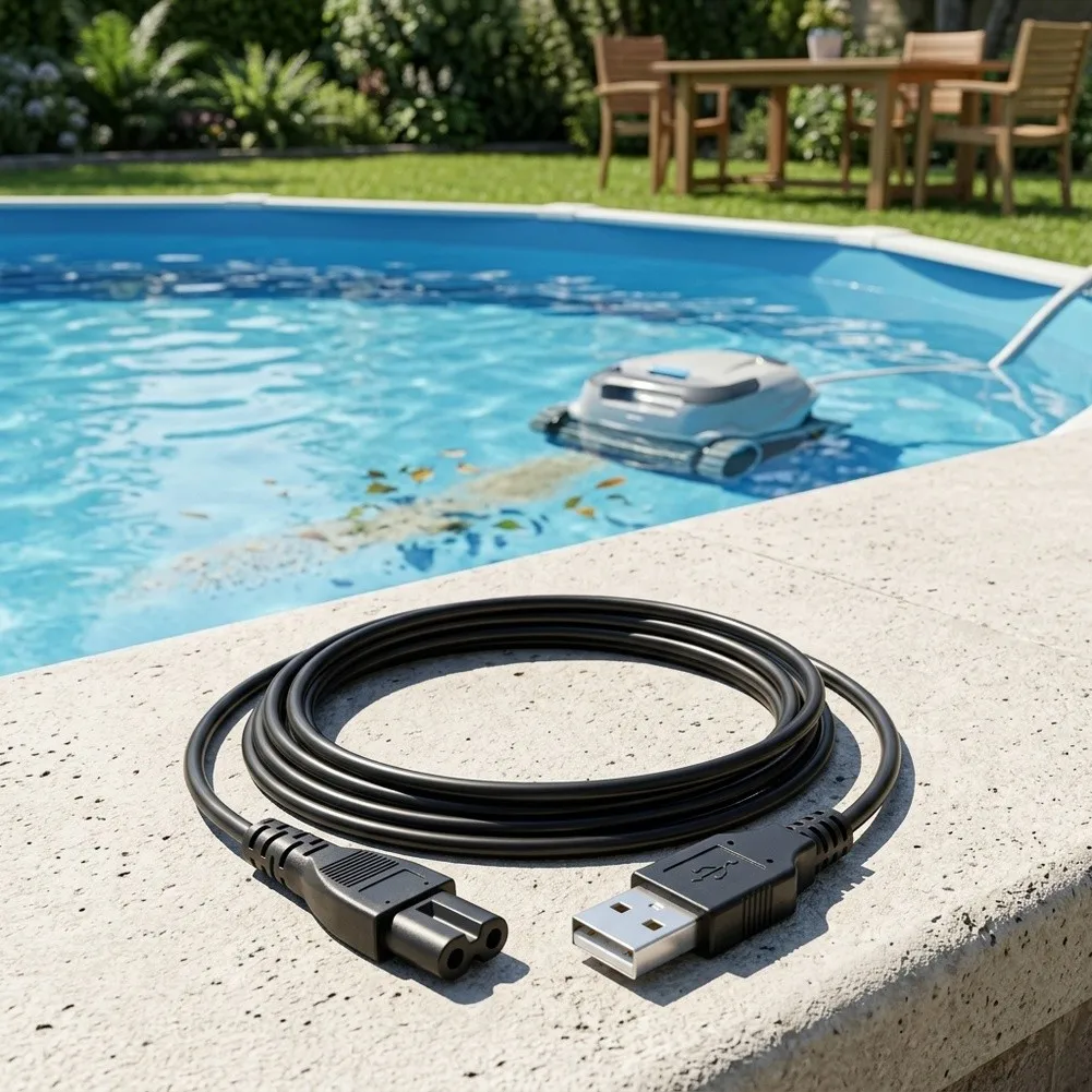 Replacement Power Cord Compatible with For Kokido For Xtrovac 100 110 200 and Telsa 5 Pool Vacuum 6.56 Ft 5V DC Voltage