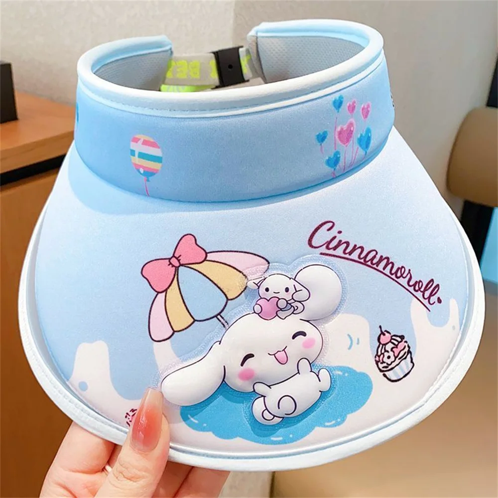 Sanrio Sunscreen Hat 3D Printing Cute Cinnamoroll My Melody Kuromi Anti-Uv Sunshade Cap Large Tongue Sun Hat Kids Birthday Gifts