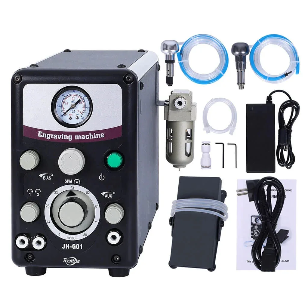 Portable Bracelet Ring Stone Carving Setting Tools Double Handle G8 Quick Setup Pneumatic Engraver Engraving Machine For Jewelry