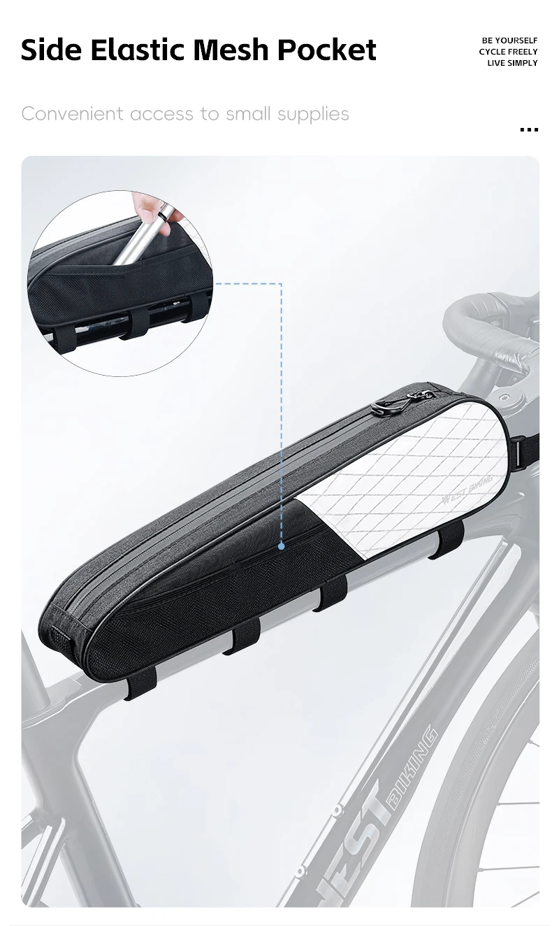 WEST BIKING Fahrrad-Rahmentasche, wasserdicht, stabil, große Kapazität, Werkzeugtasche für Rennrad, MTB, Fahrradzubehör – Detail 10
