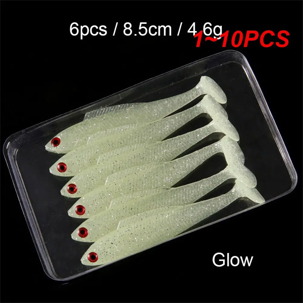Cebo falso de 8,5 cm, señuelo preciso para peces, alta frecuencia de oscilación, lentejuelas brillantes suaves y elásticas, cebo suave, ojo de pez 3d, 1 ~ 10 Uds.
