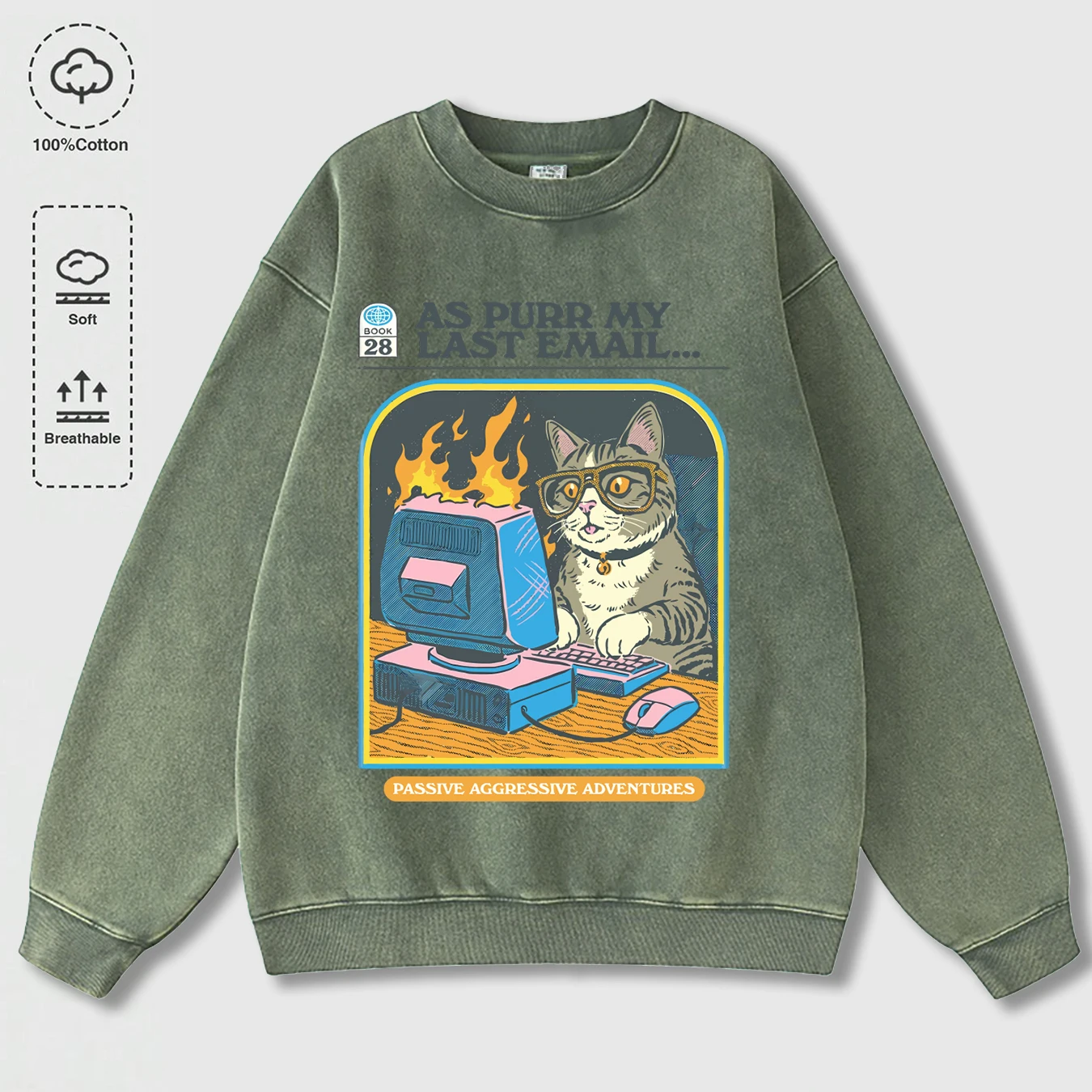 Katze Spielen Computer Spiele Druck Männer Gewaschene Kleidung Lose Pullover Lustige Tasche Hoodies Herbst Mode Baumwolle Kleidung Mann