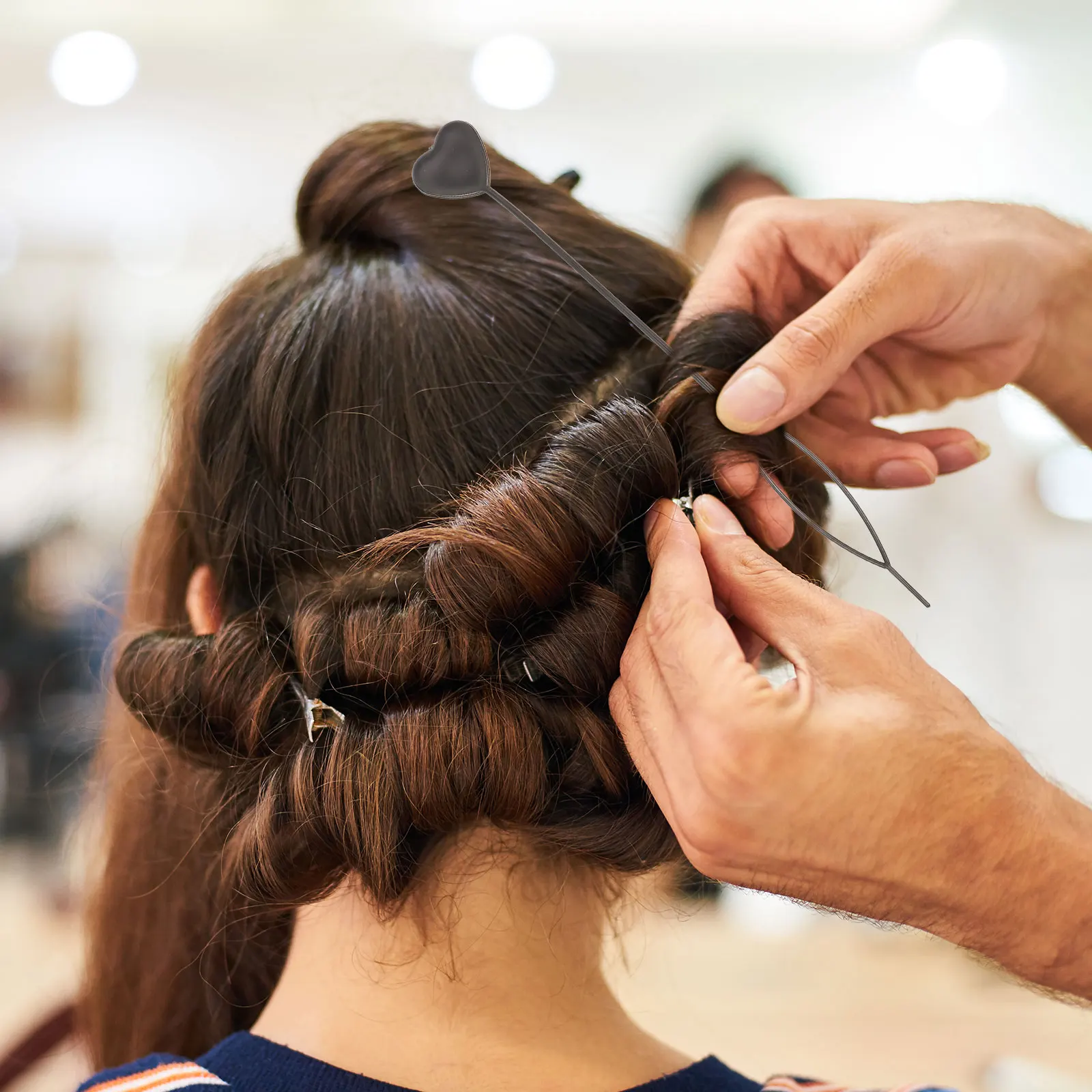 

50pcs Hair Tail Tool Ballet Dance Recital Styling Clip No Smell Neat Tidy Quick Updo Hair Styling Tool Maker Black