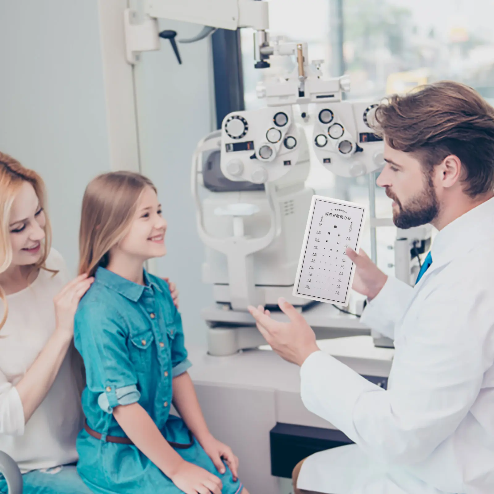 2pcs PVC Charts for Adults Eye Testing Chart Exams Optometry Tester Kids Adults Visual Testing Chart