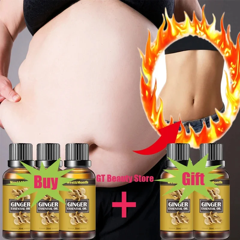 

Ginger Weight Lose Fat Burning Essential Oil Fast Slimming Slim Massage Oil Belly Thighs Arms Plasticity Body Care Products