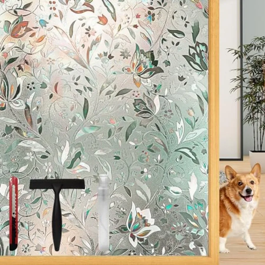 

Wdow Privacy Film Decorative with stallation Tools, Frosted Glass Decorative Film, Wdow Removable, Peep-Proof, Static Cling
